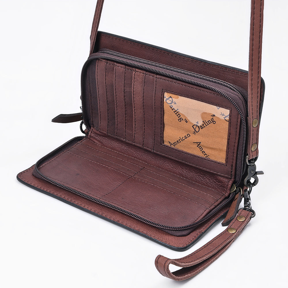 American Darling Organizer Saddle Blanket Genuine Leather Western Women Bag Handbag Purse | for Cute Travel
