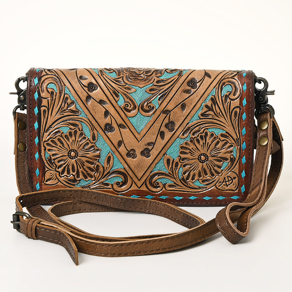 American Darling Organizer Saddle Blanket Genuine Leather Western Women Bag Handbag Purse | for Cute Travel