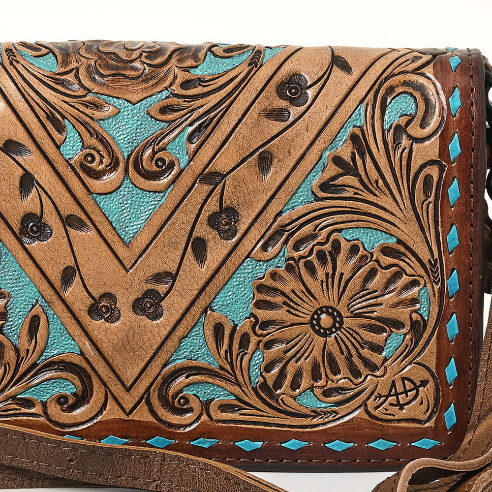 American Darling Organizer Saddle Blanket Genuine Leather Western Women Bag Handbag Purse | for Cute Travel