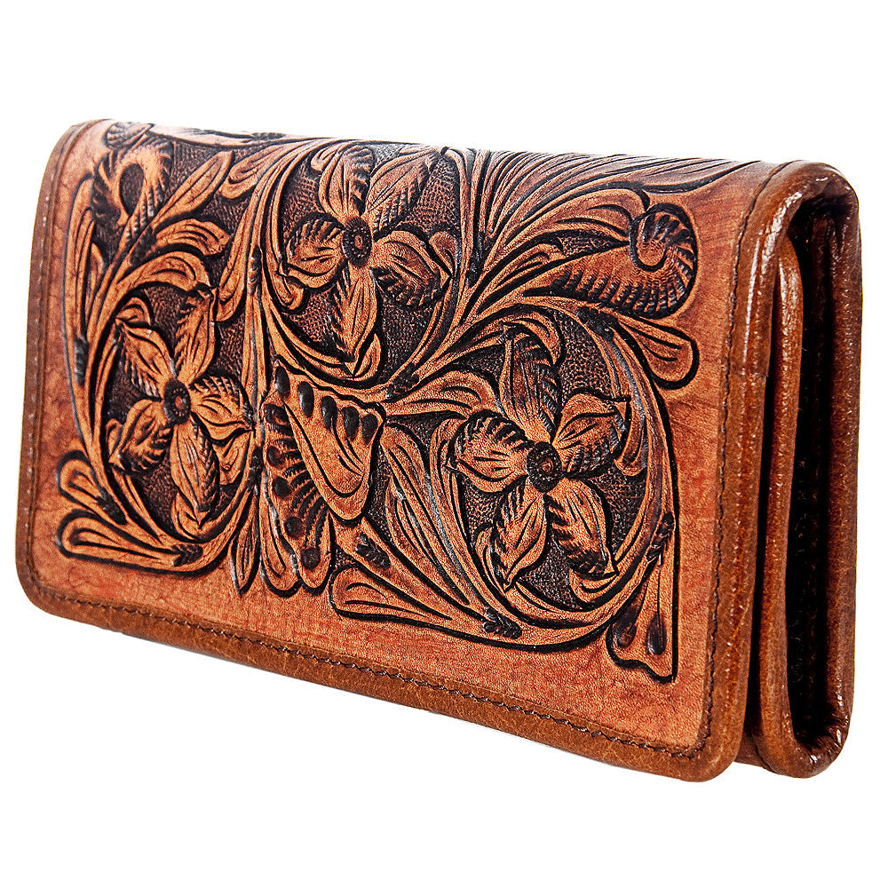 American Darling Western Wallet Bag Hair-On Cowhide Genuine Vegetable Tanned Leather Travel Clutch with YKK Zipper