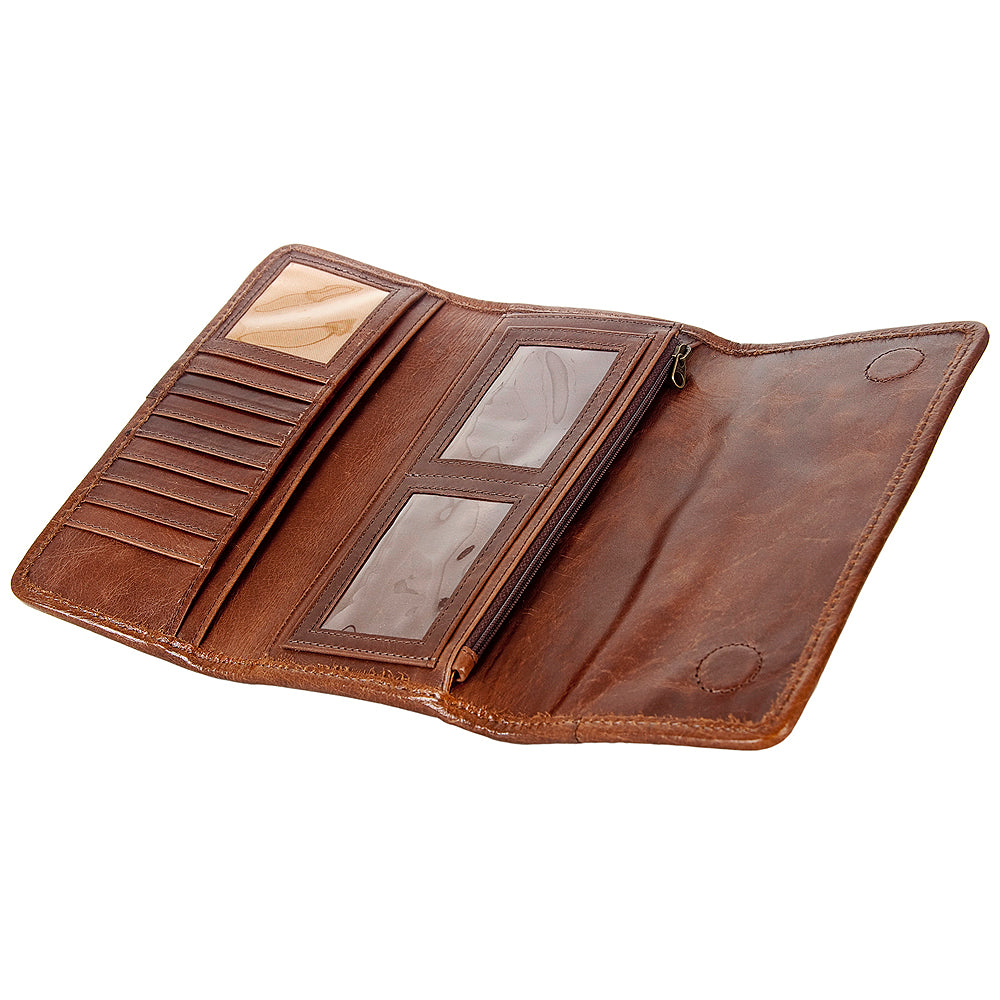 American Darling Western Wallet Bag Hair-On Cowhide Genuine Vegetable Tanned Leather Travel Clutch with YKK Zipper
