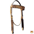 Western Horse Headstall American Leather Carved Tan Hilason