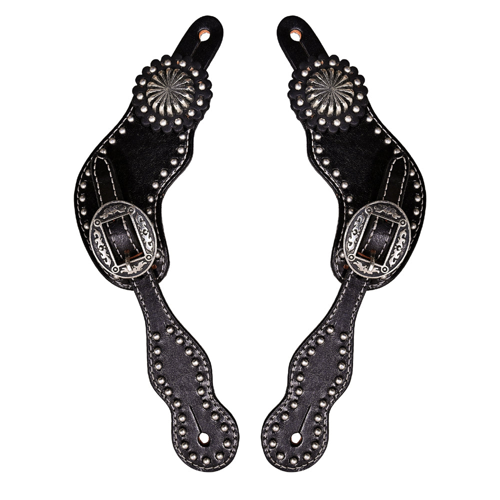 HILASON Hand-Tooled Leather Spur Straps for Men & Women – Western Design, Adjustable Fit