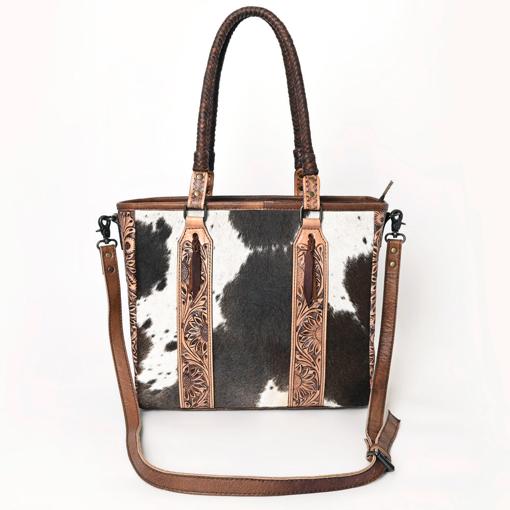 American Darling Hand-Tooled Hair-On Genuine Leather Tote
