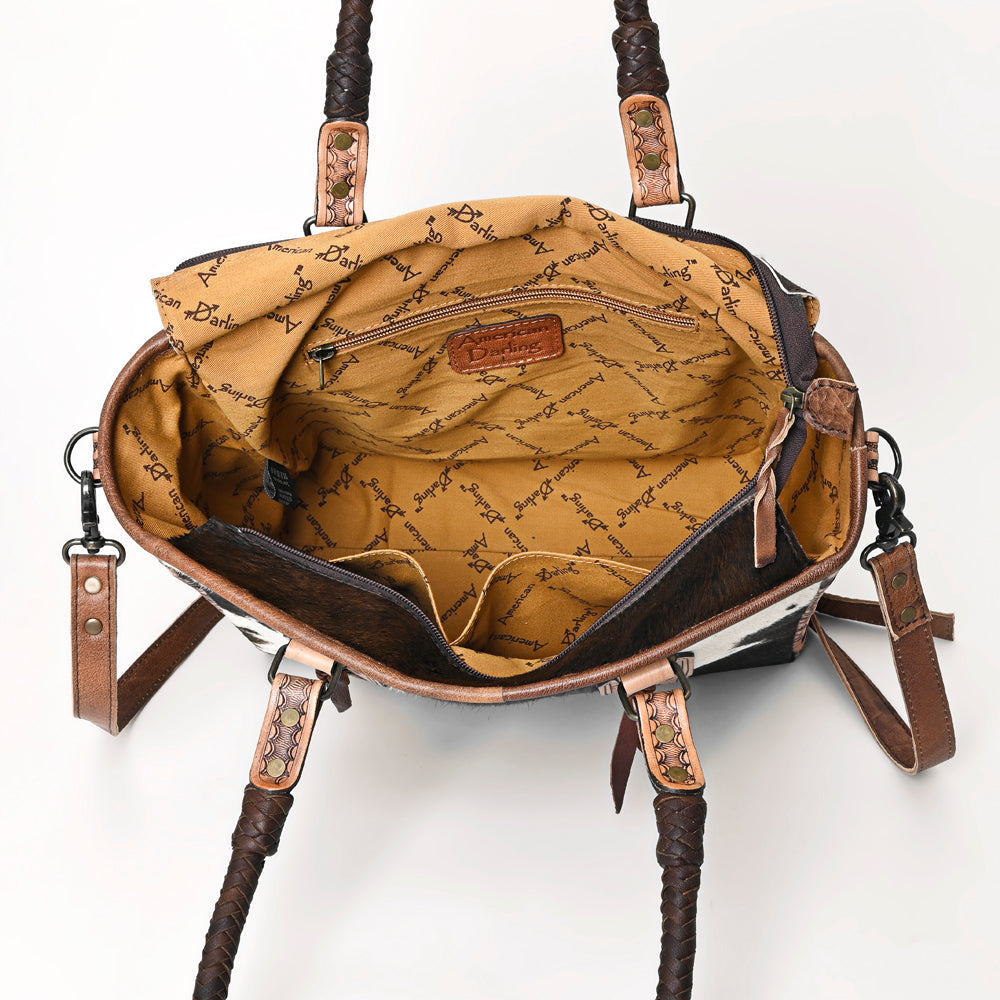 American Darling Hand-Tooled Hair-On Genuine Leather Tote