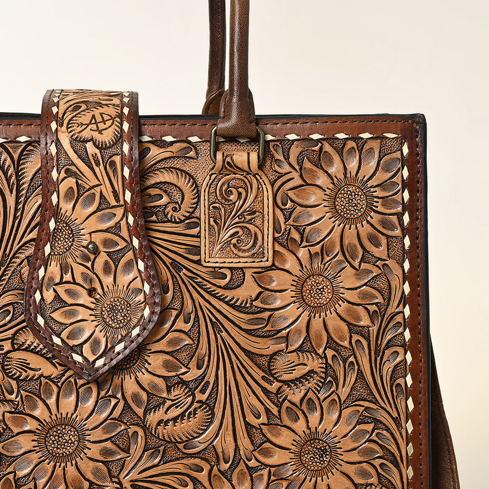 American Darling Hand-Tooled Genuine Leather Tote