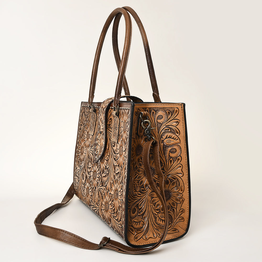 American Darling Hand-Tooled Genuine Leather Tote
