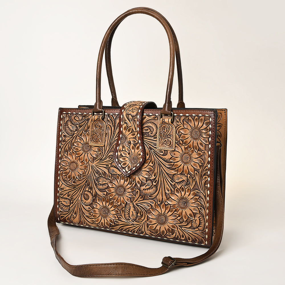 American Darling Hand-Tooled Genuine Leather Tote