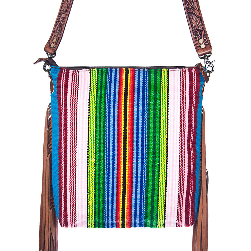 American Darling Hand-Tooled Saddle Blanket Leather Crossbody Bag