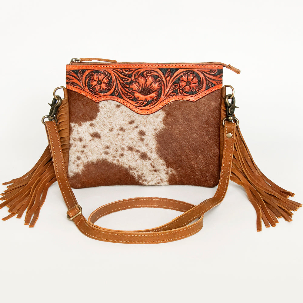 American Darling Small Crossbody Hand Tooled Hair-On Genuine Leather