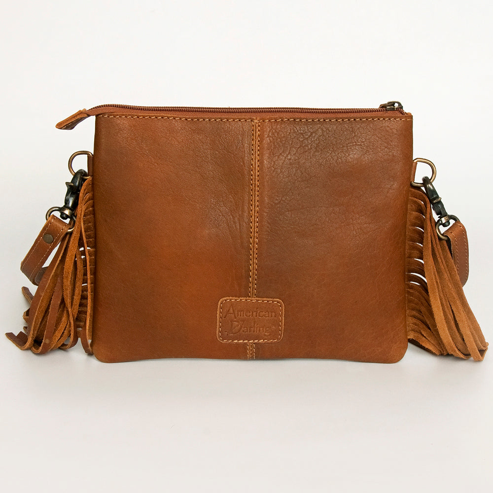 American Darling Small Crossbody Hand Tooled Hair-On Genuine Leather
