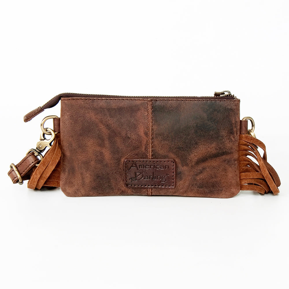 American Darling Small Crossbody Hand Tooled Hair-On Genuine Leather