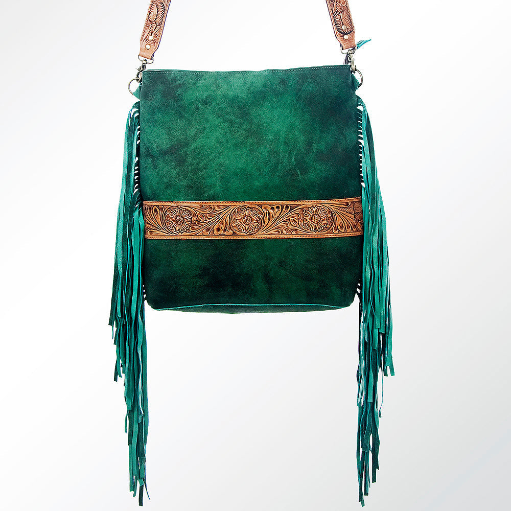 American Darling Hand-Tooled Genuine Leather Large Crossbody Bag