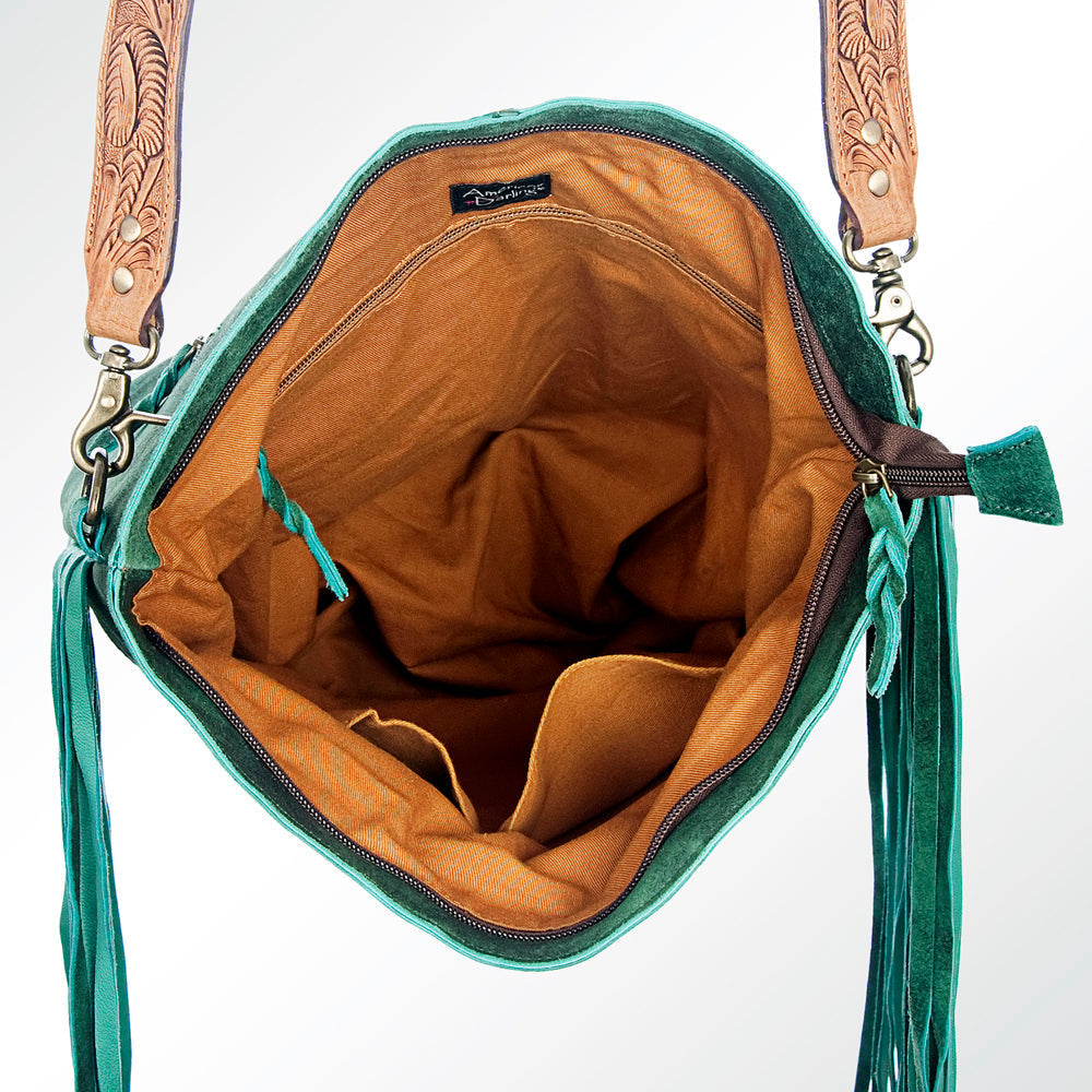 American Darling Hand-Tooled Genuine Leather Large Crossbody Bag