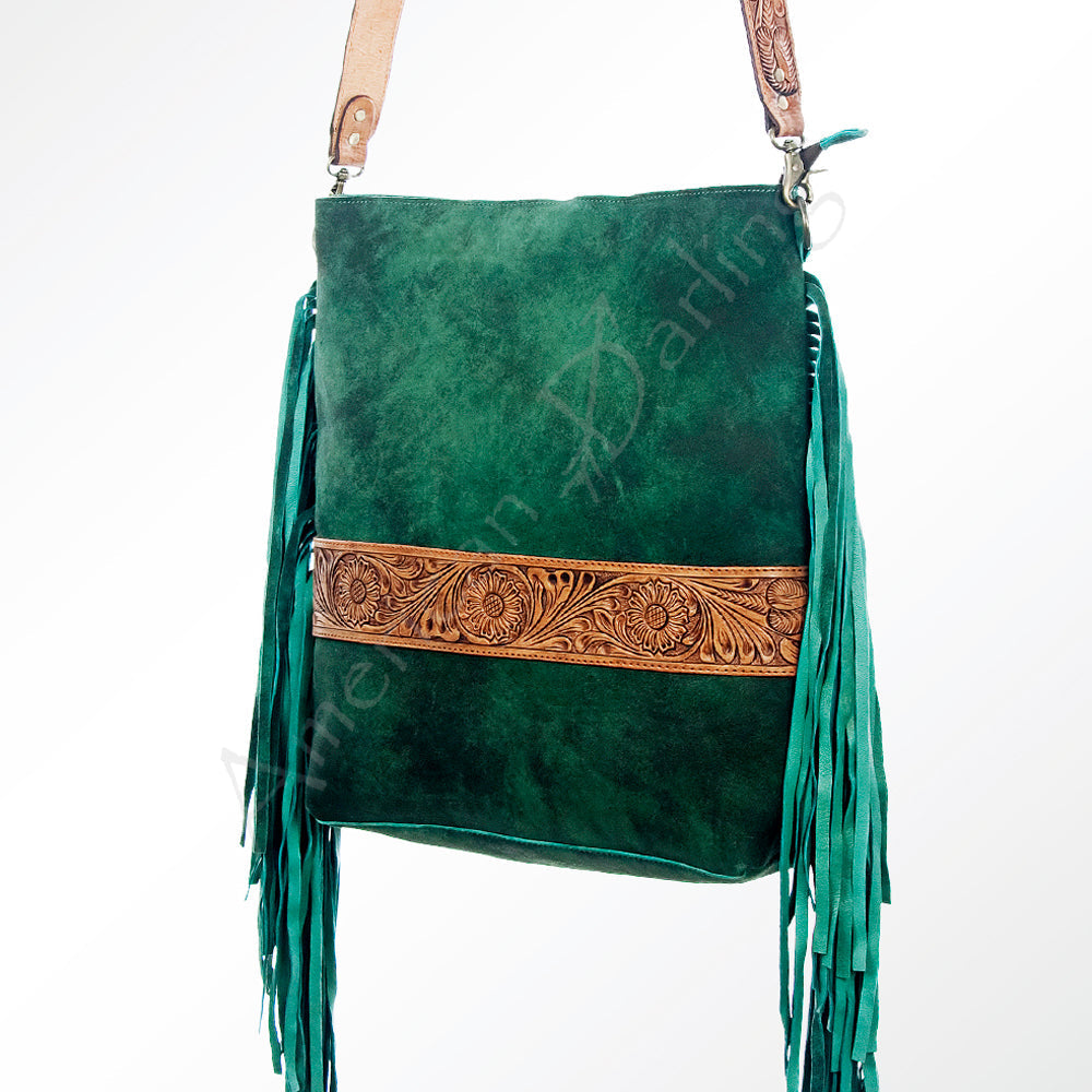 American Darling Hand-Tooled Genuine Leather Large Crossbody Bag