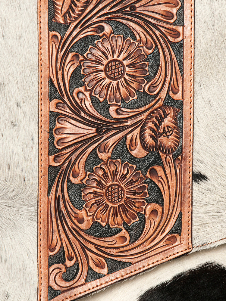 American Darling Crossbody Hand Tooled Hair-On Genuine Leather