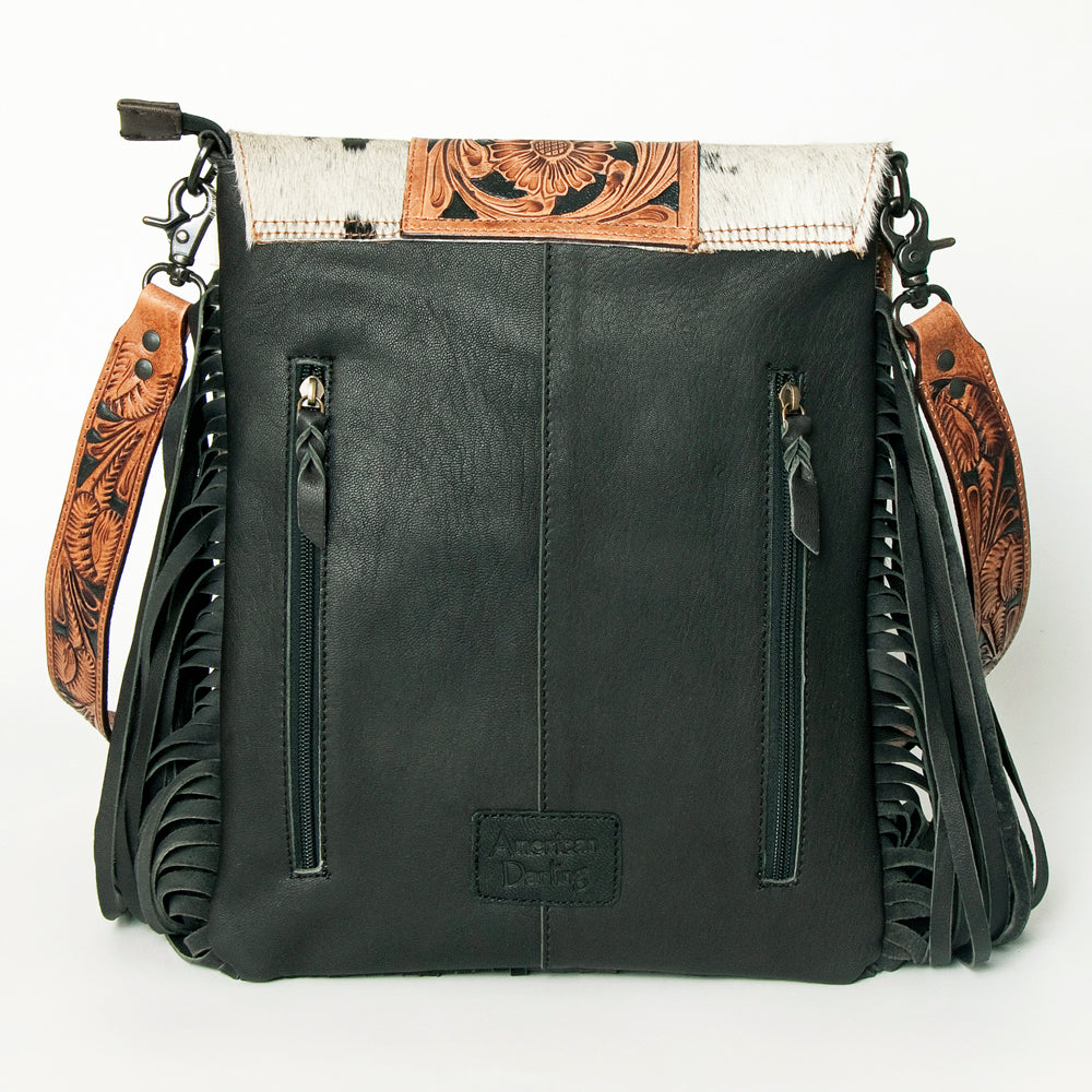 American Darling Crossbody Hand Tooled Hair-On Genuine Leather