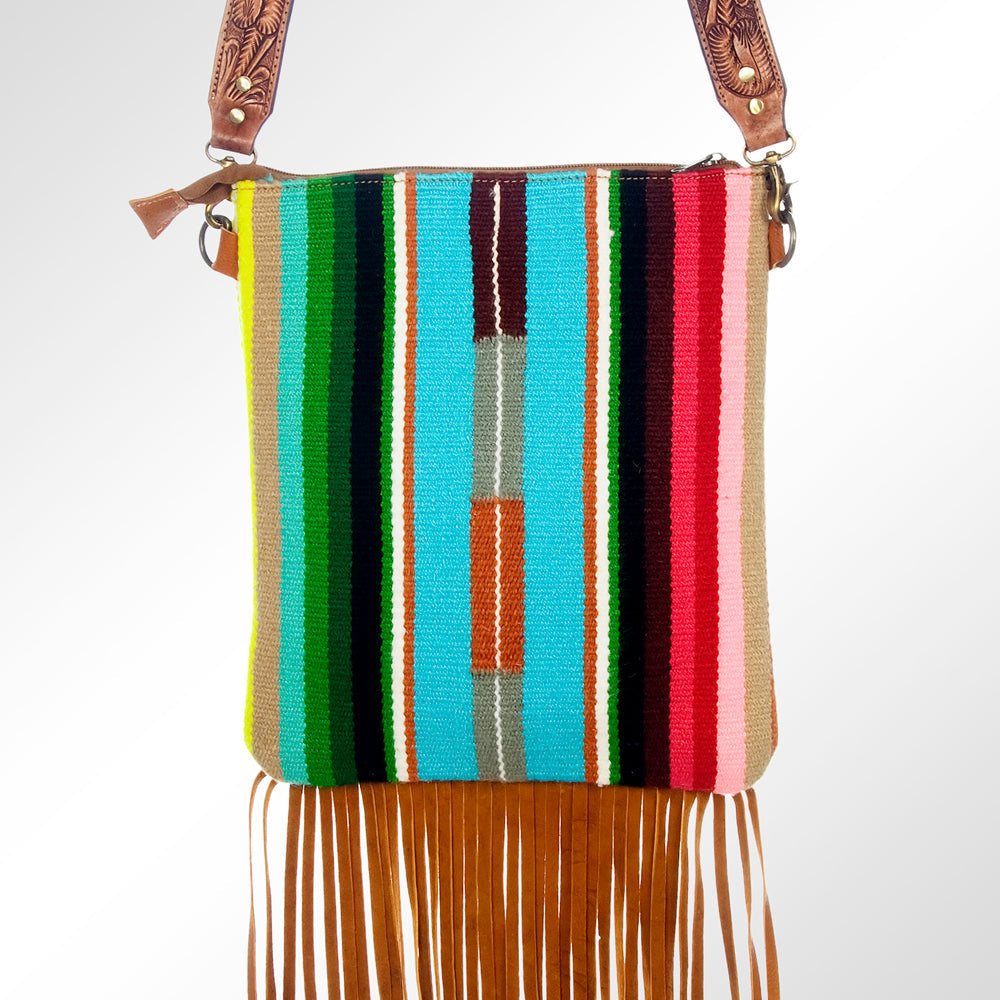 American Darling Crossbody Hand Tooled Hair-on Genuine Leather