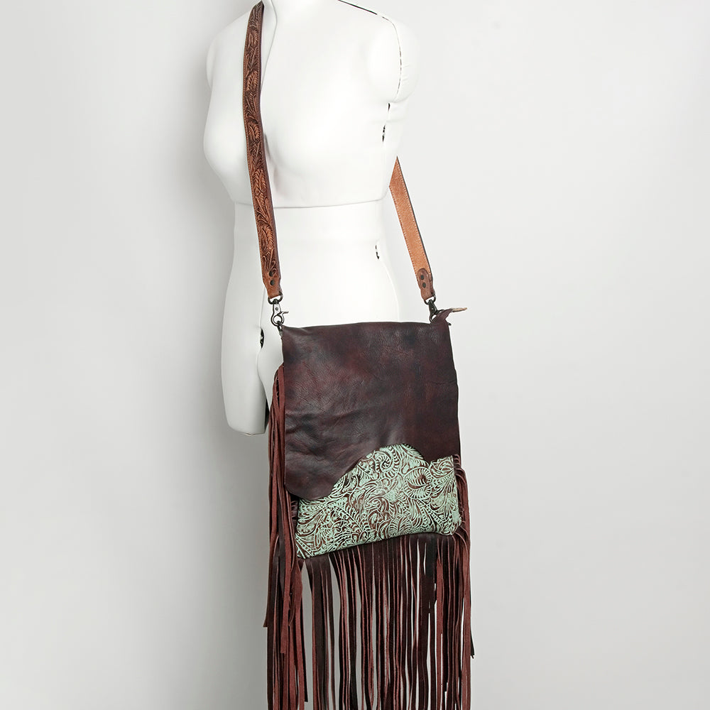 American Darling Messenger Hand Tooled Full Grain Genuine Leather Western Women Bag Handbag Purse | Crossbody for Cute