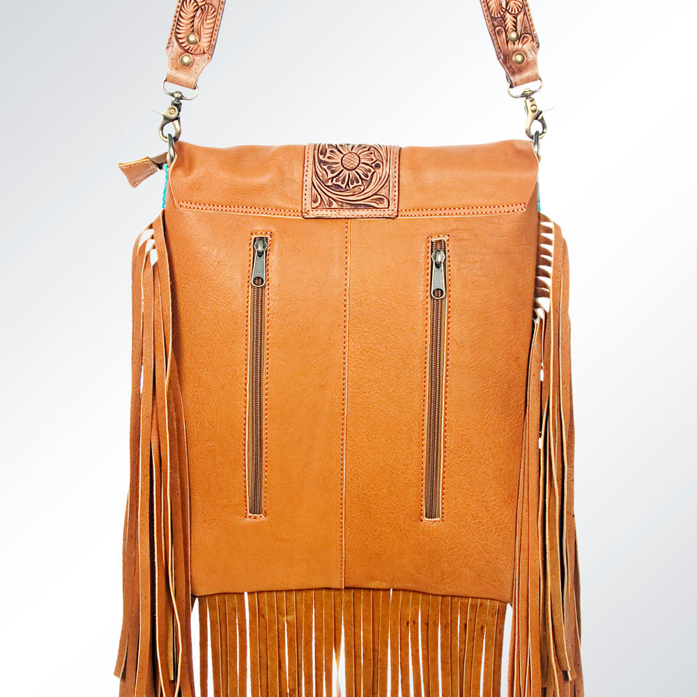 American Darling Hand-Tooled Saddle Blanket Genuine Leather Large Crossbody Bag