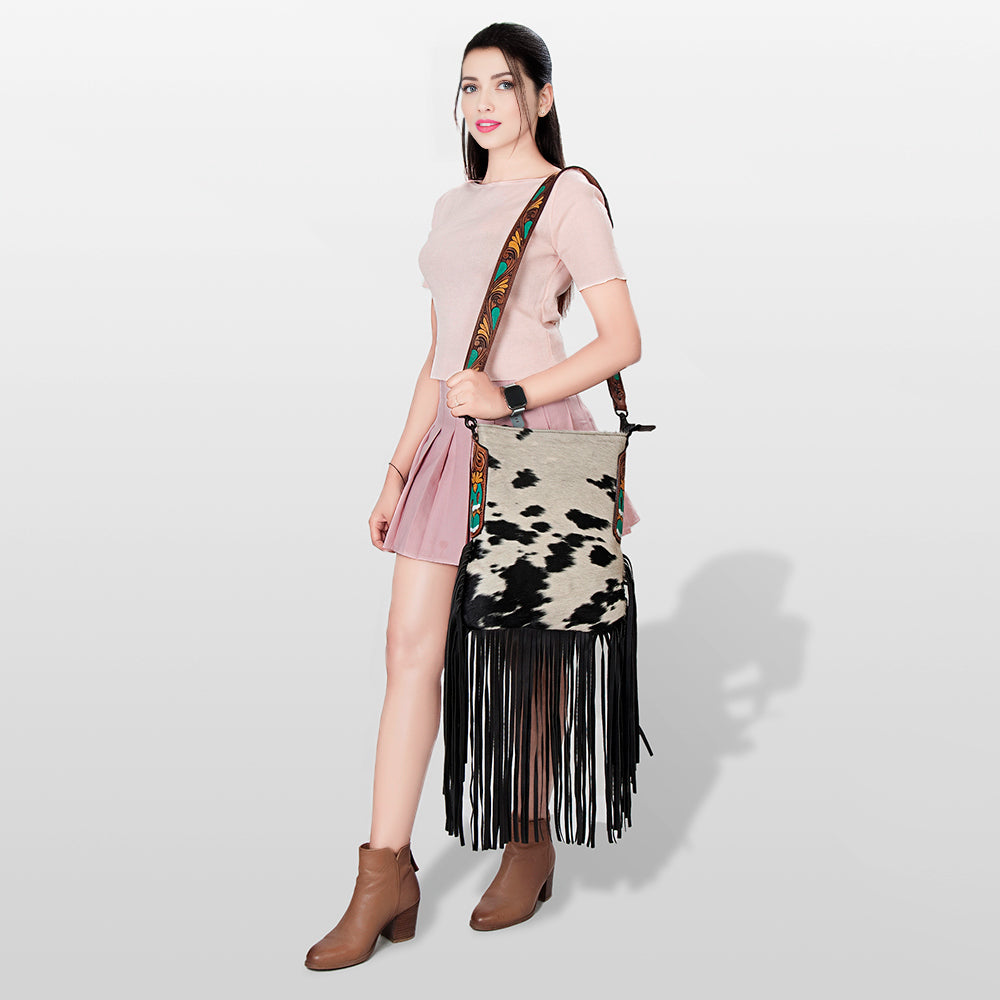 American Darling Hair-On Genuine Leather Large Crossbody Bag