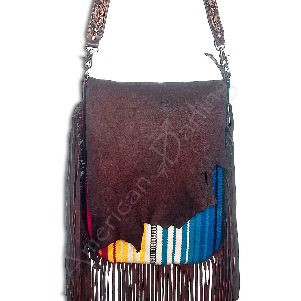 American Darling Crossbody Saddle Blanket Genuine Leather