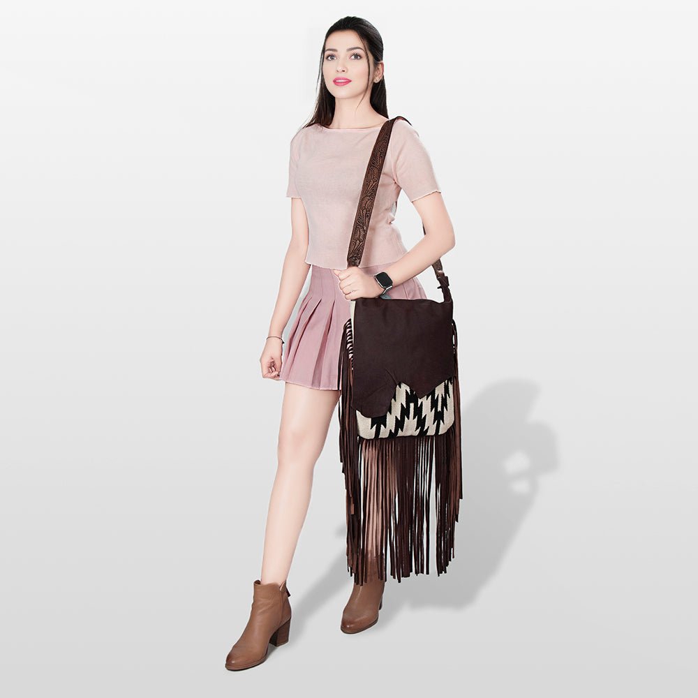 American Darling Crossbody Saddle Blanket Genuine Leather