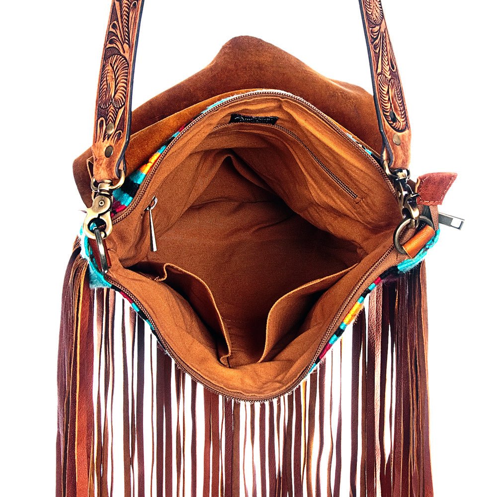 American Darling Crossbody Saddle Blanket Genuine Leather