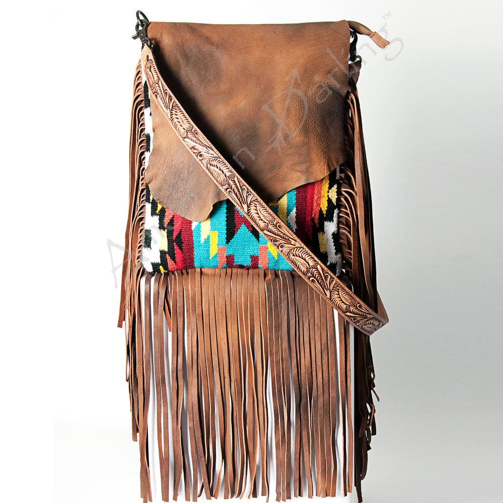 American Darling Crossbody Saddle Blanket Genuine Leather