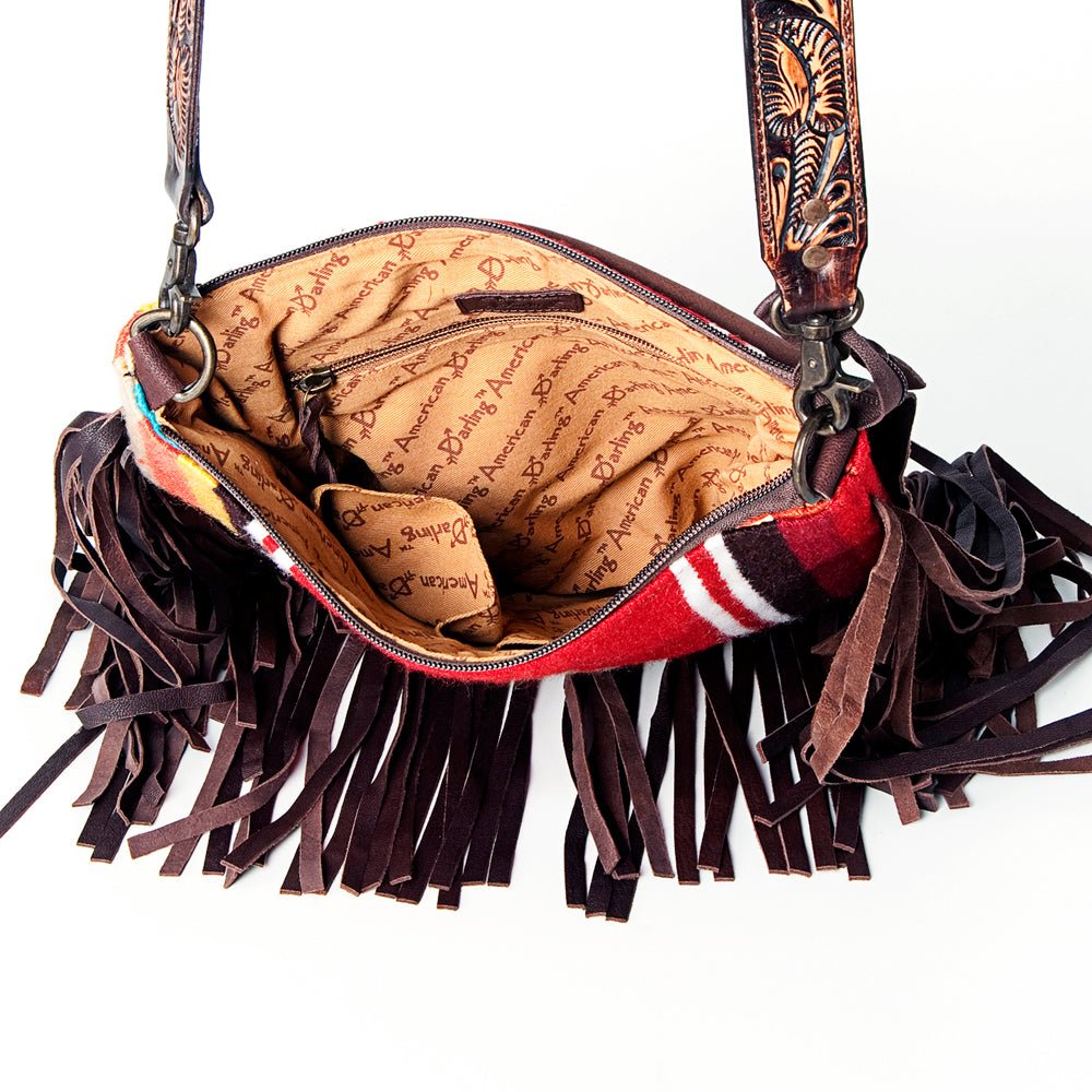 American Darling Crossbody Saddle Blanket Genuine Leather