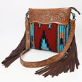 American Darling Hand-Tooled Saddle Blanket Leather Crossbody Bag