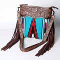 American Darling Hand-Tooled Saddle Blanket Leather Crossbody Bag