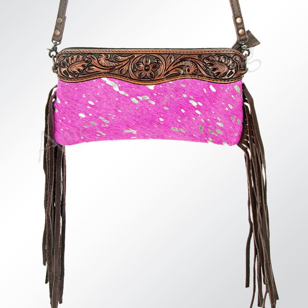 American Darling Small Crossbody Hand Tooled Hair-On Genuine Leather