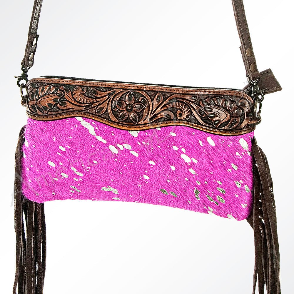 American Darling Small Crossbody Hand Tooled Hair-On Genuine Leather