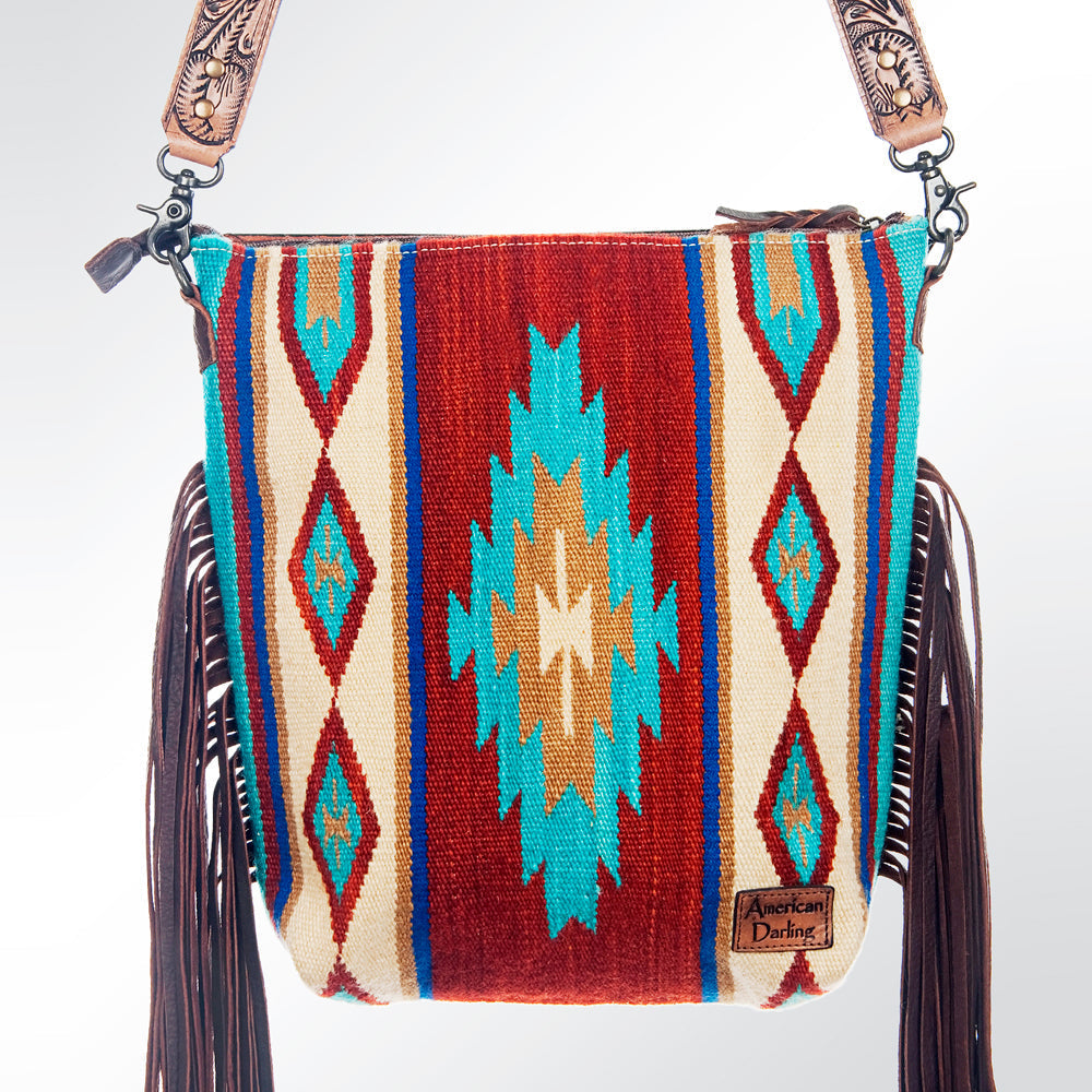 American Darling Large Crossbody Saddle Blanket Genuine Leather