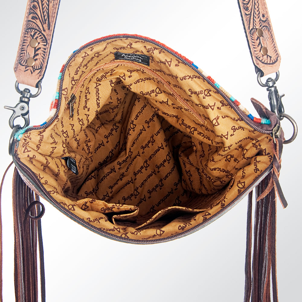 American Darling Large Crossbody Saddle Blanket Genuine Leather