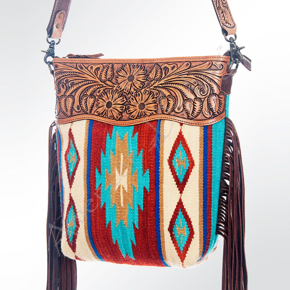 American Darling Large Crossbody Saddle Blanket Genuine Leather
