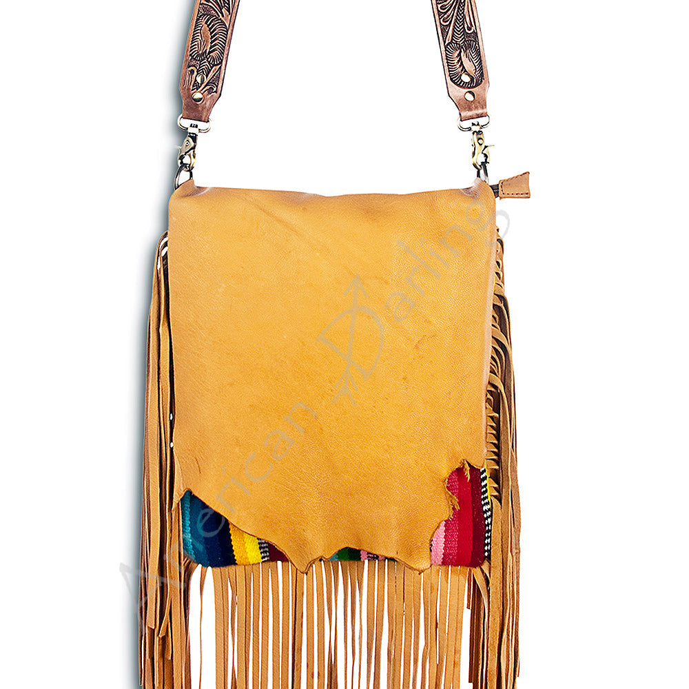 American Darling Saddle Blanket Genuine Leather Messenger Bag