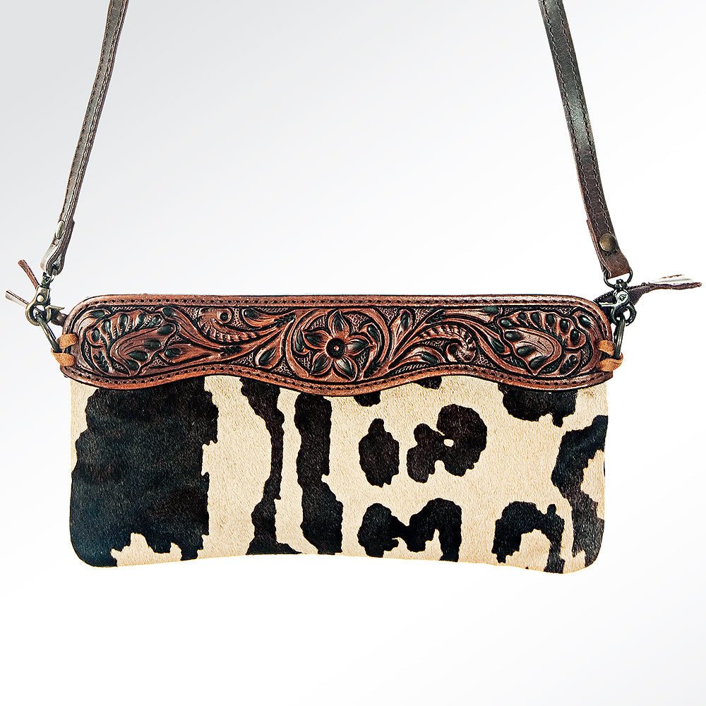 American Darling Small Crossbody Hand Tooled Hair-On Genuine Leather