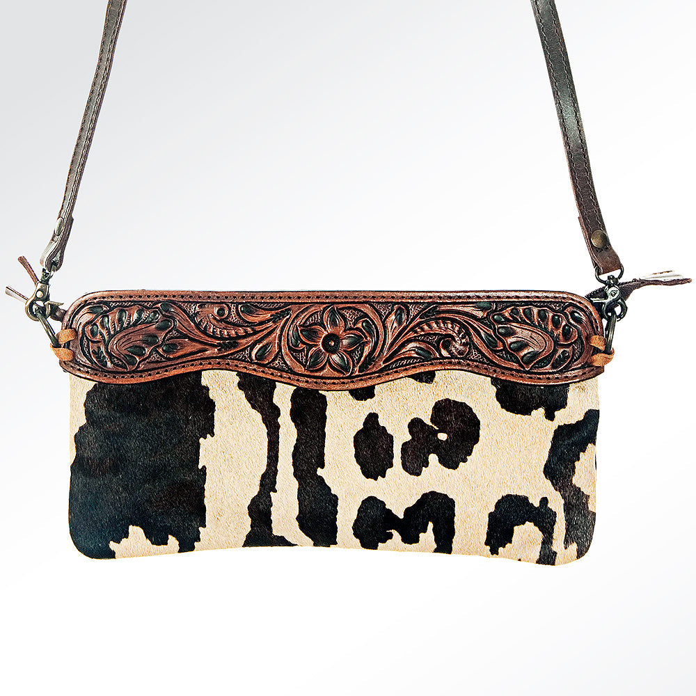 American Darling Small Crossbody Hand Tooled Hair On Genuine Leather Western Women Bag Handbag Purse | for Cute