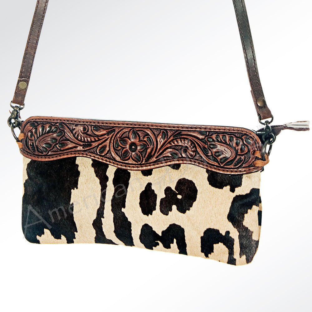 American Darling Small Crossbody Hand Tooled Hair-On Genuine Leather