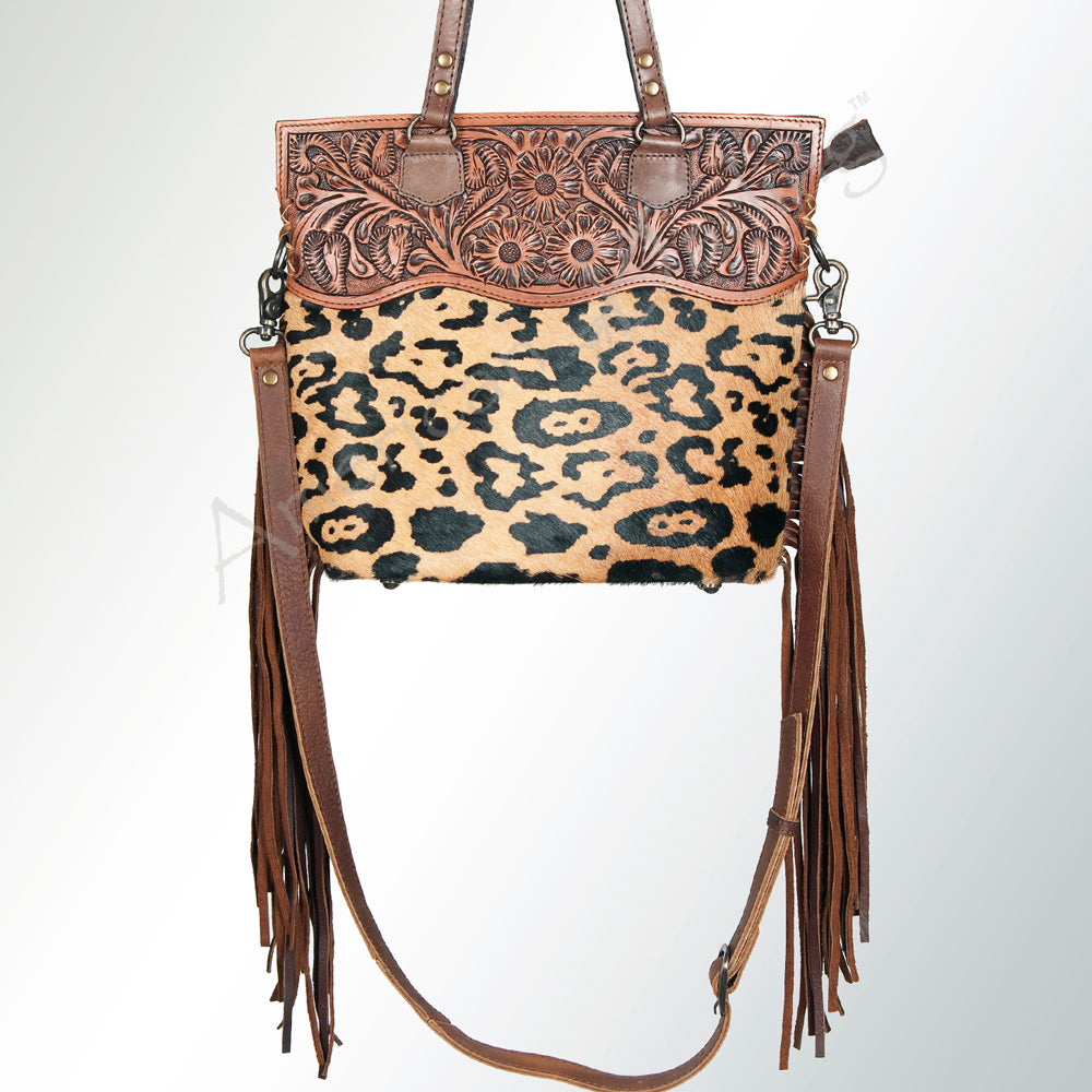 American Darling Crossbody Hand Tooled Hair-On Genuine Leather
