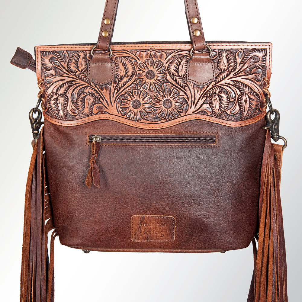 American Darling Crossbody Hand Tooled Hair-On Genuine Leather