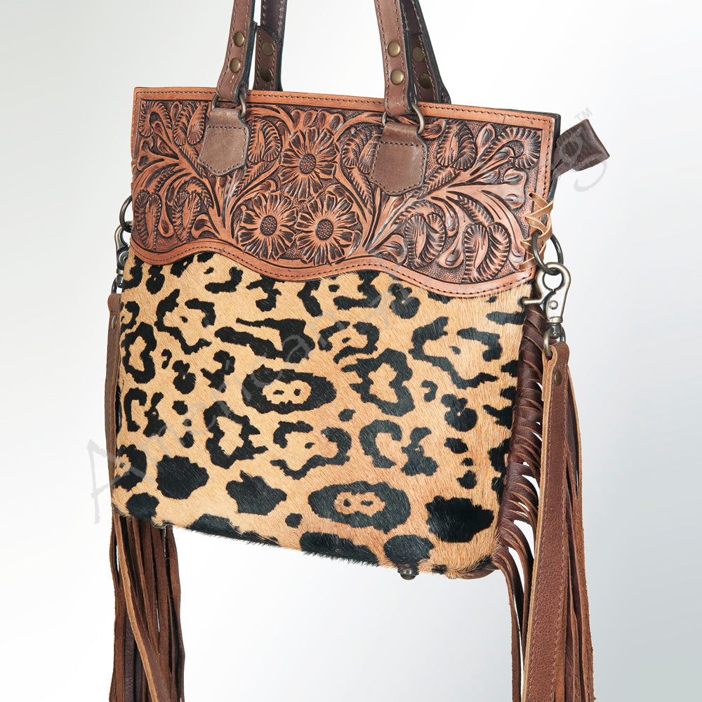 American Darling Crossbody Hand Tooled Hair-On Genuine Leather