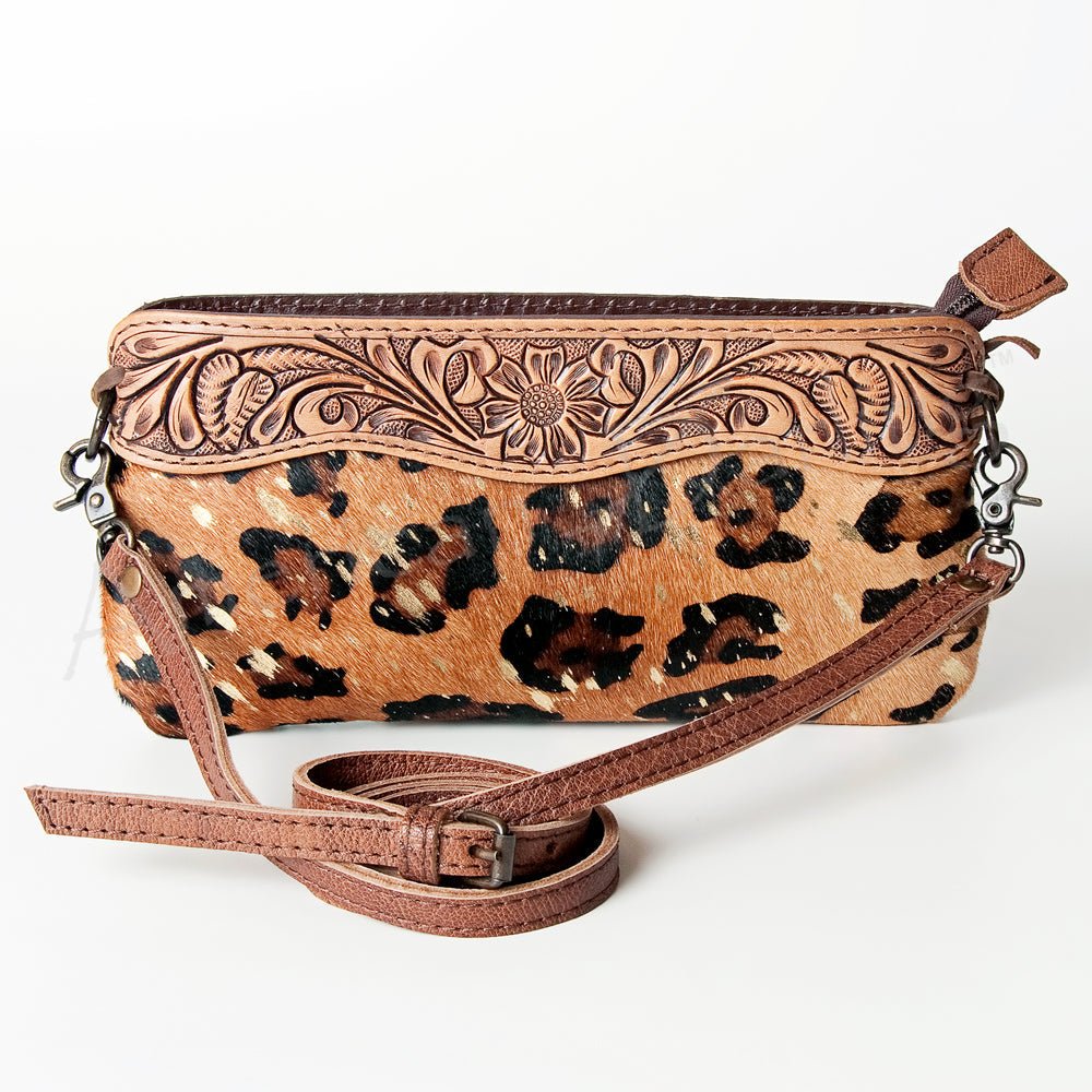 American Darling Small Crossbody Hand Tooled Hair-On Genuine Leather