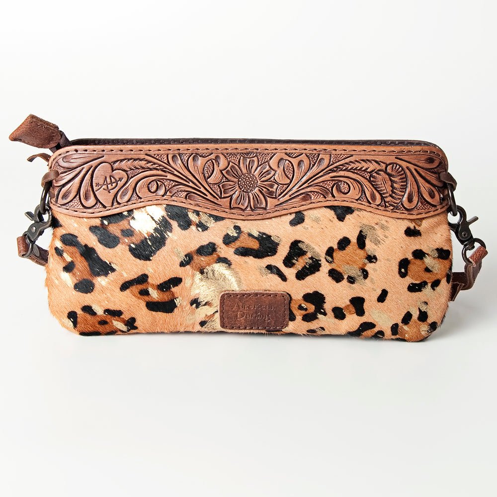 American Darling Small Crossbody Hand Tooled Hair-On Genuine Leather