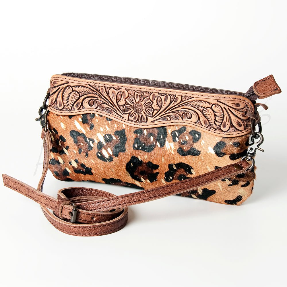 American Darling Small Crossbody Hand Tooled Hair-On Genuine Leather