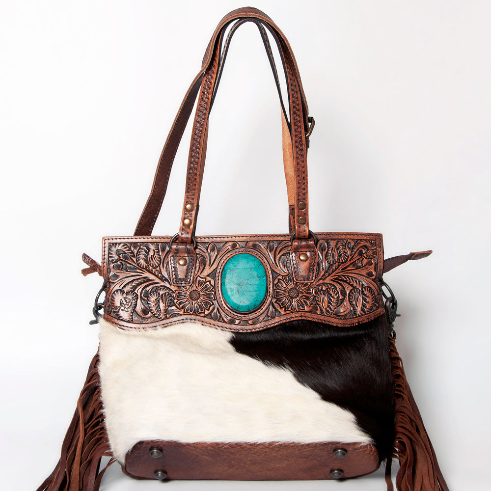 American Darling Crossbody Hand Tooled Hair-On Genuine Leather