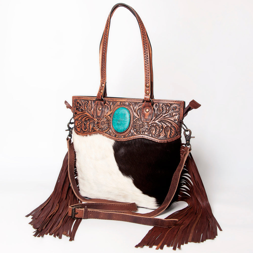 American Darling Crossbody Hand Tooled Hair-On Genuine Leather