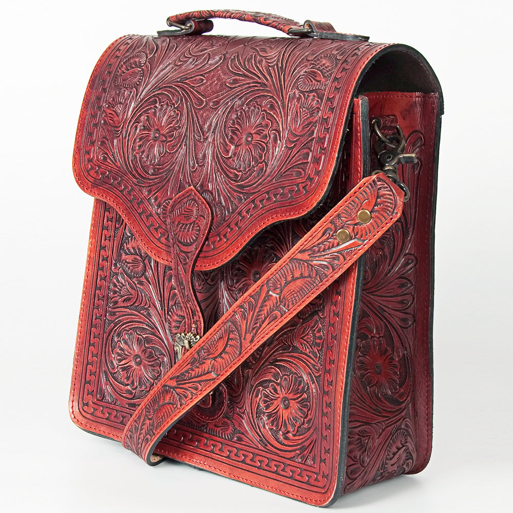 American Darling Hand-Tooled Genuine Leather Briefcase